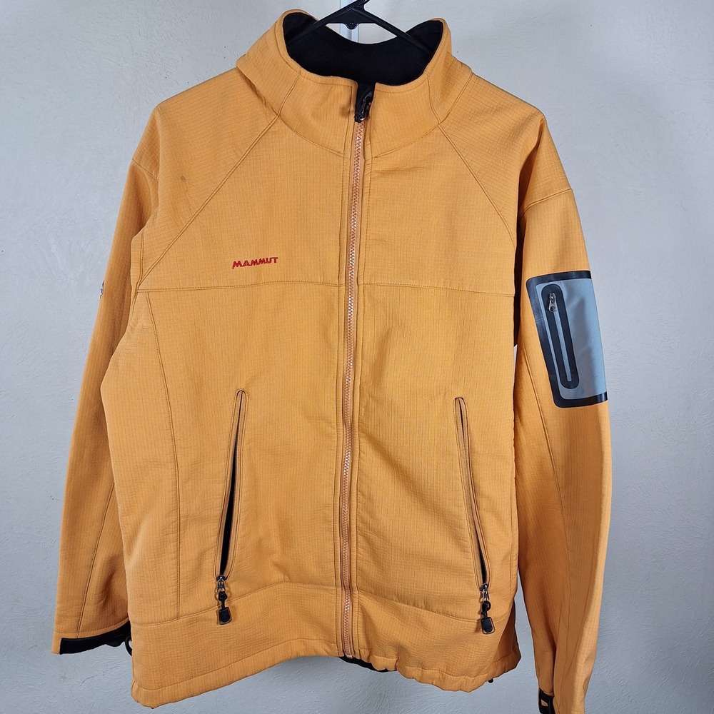 Mammut Mens Softshell Performance Jacket Fleece Lined Orange Outdoor Gorpcore L